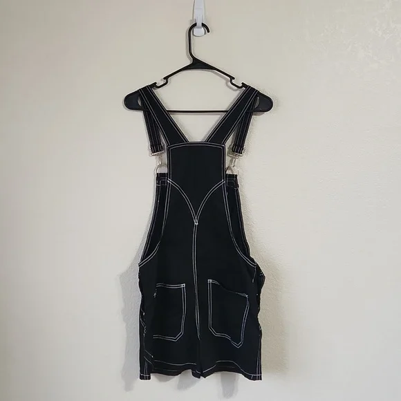 Royal Bones Daang Goodman Black Overalls Shorts Grunge Punk Goth Size Small - Picture 3 of 11
